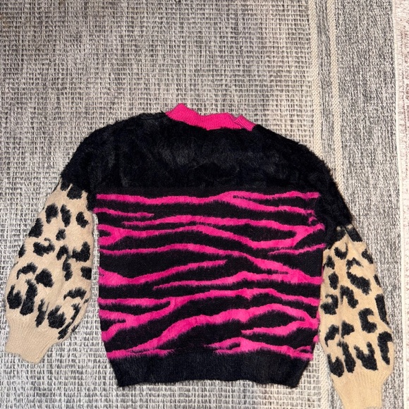 ADORA Animal Print Sweater - Pink, Black, and Tan - Picture 2 of 2